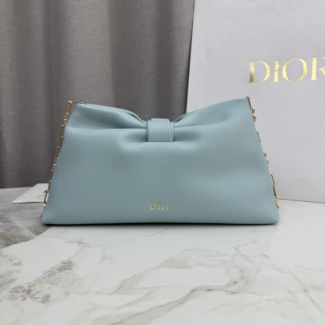 Dior Medium Dior Bow Bag M0714OUQO_M900 Blue Lambskin