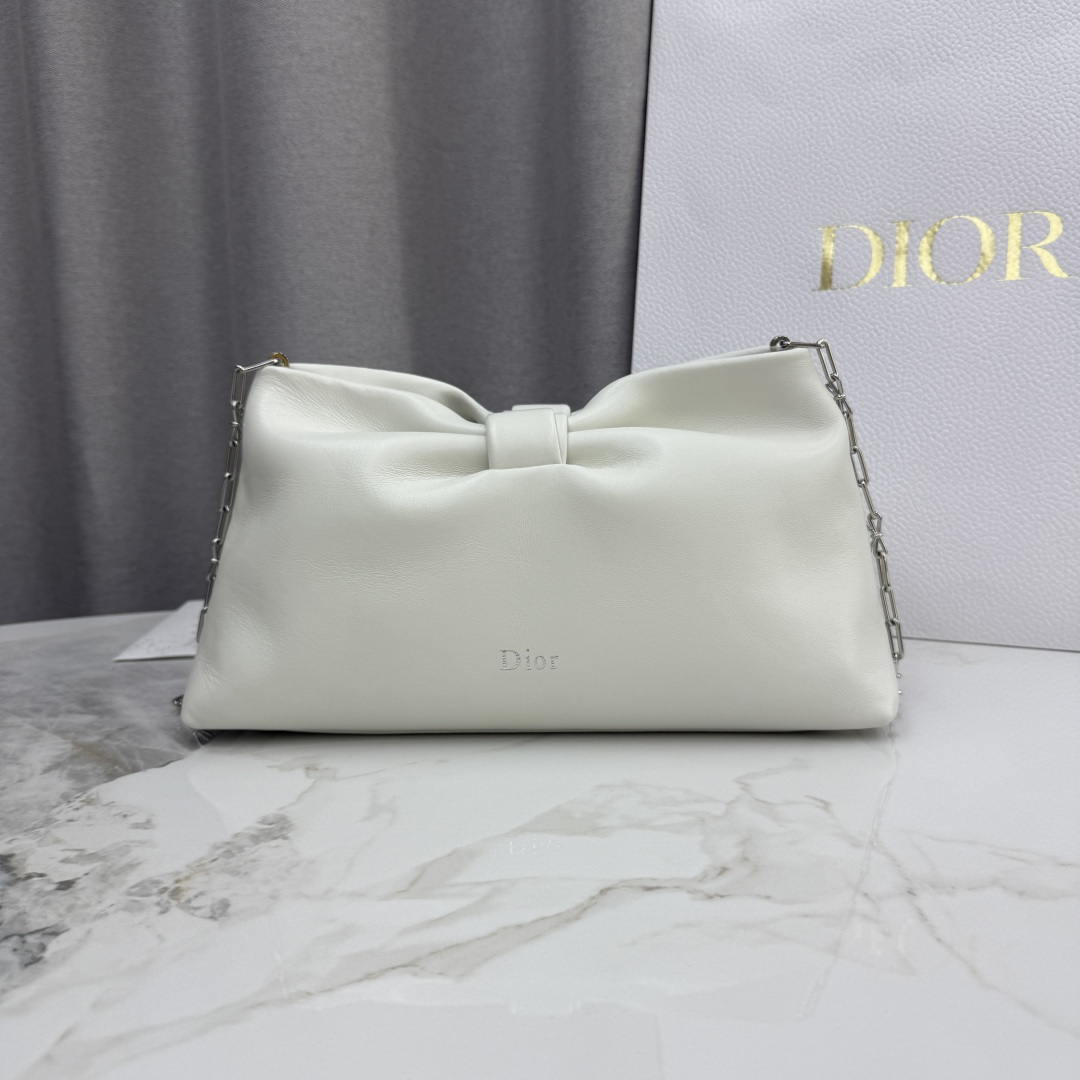 Dior Medium Dior Bow Bag M0714OUQO_M900 White Lambskin