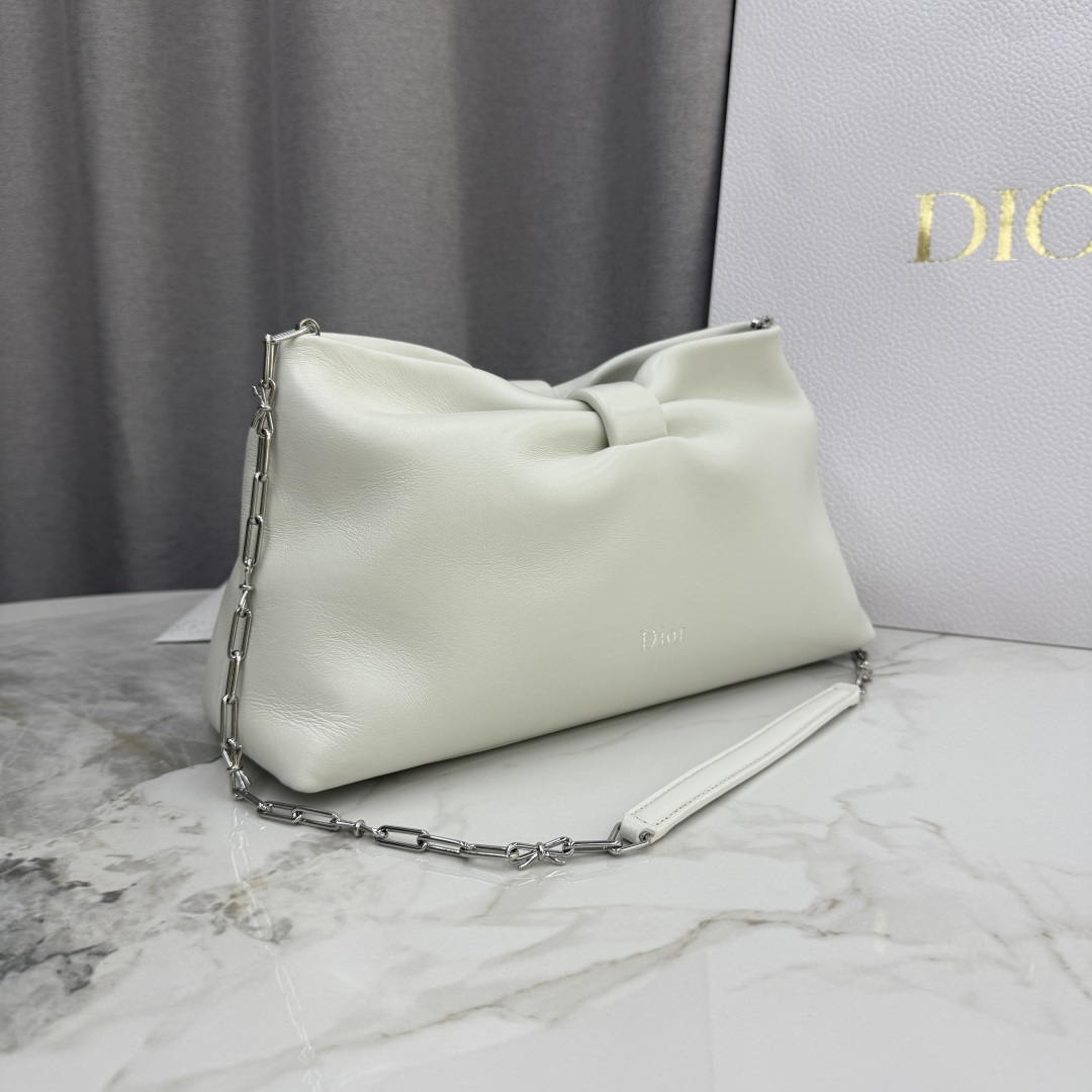 Dior Medium Dior Bow Bag M0714OUQO_M900 White Lambskin - Default Title - View 3