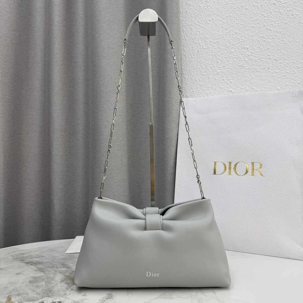 Dior Medium Dior Bow Bag M0714OUQO_M900 Gray Lambskin