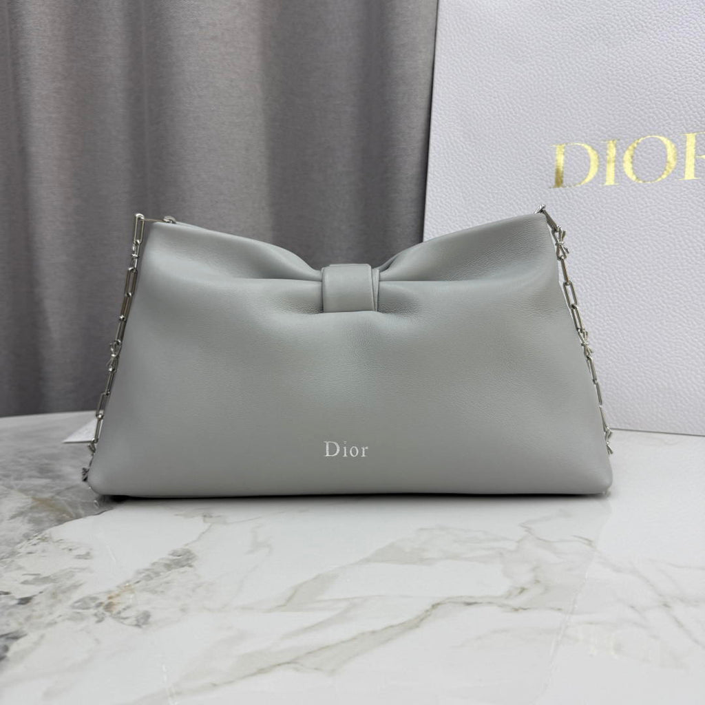 Dior Medium Dior Bow Bag M0714OUQO_M900 Gray Lambskin