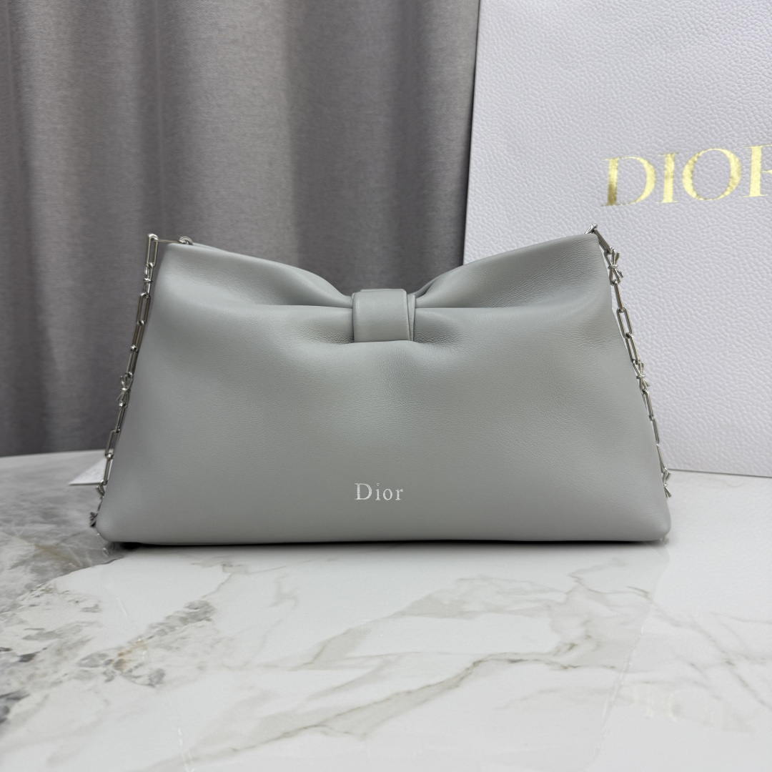Dior Medium Dior Bow Bag M0714OUQO_M900 Gray Lambskin - Default Title - View 2