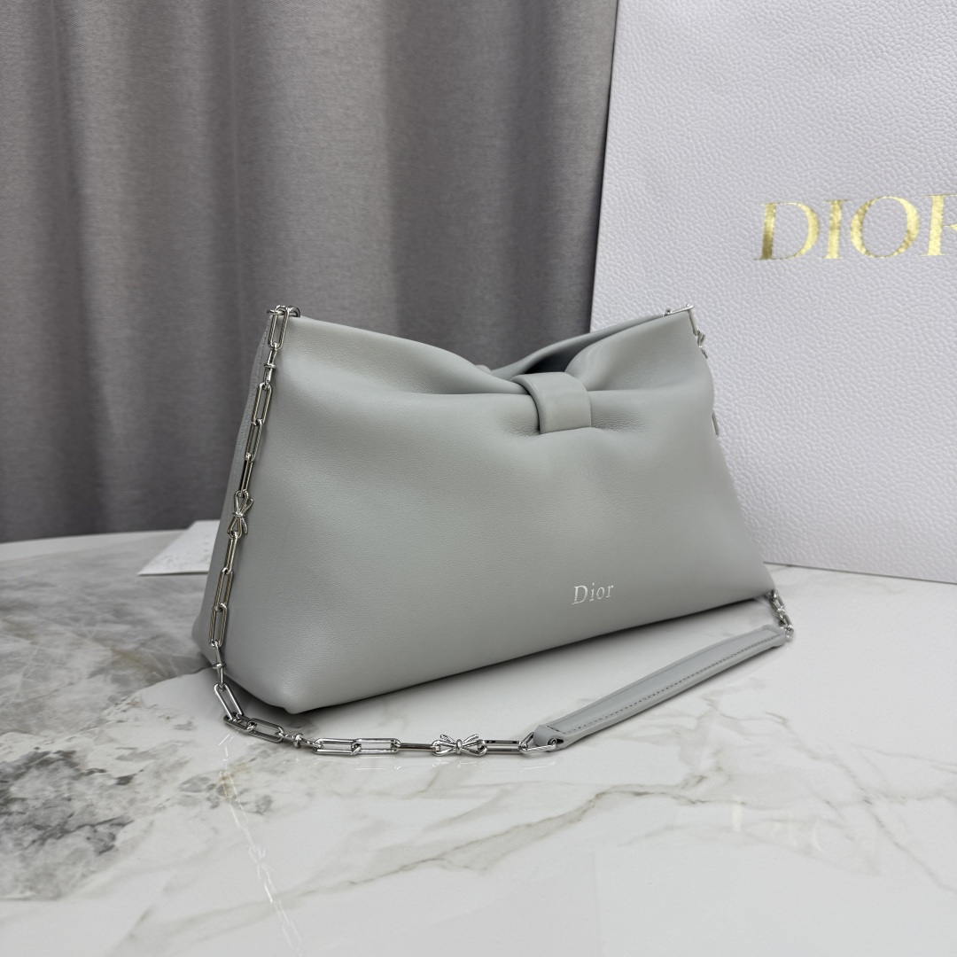 Dior Medium Dior Bow Bag M0714OUQO_M900 Gray Lambskin