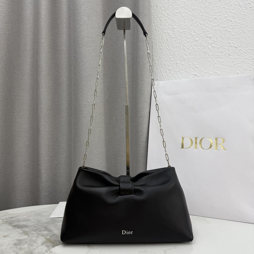 Dior Medium Dior Bow Bag Black Lambskin M0714OUQO_M900