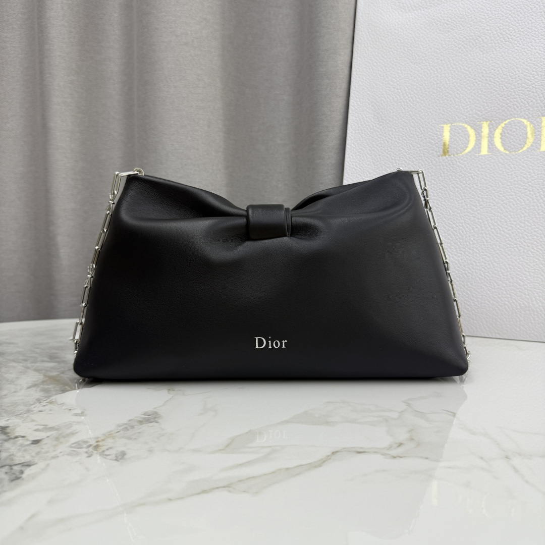 Dior Medium Dior Bow Bag Black Lambskin M0714OUQO_M900