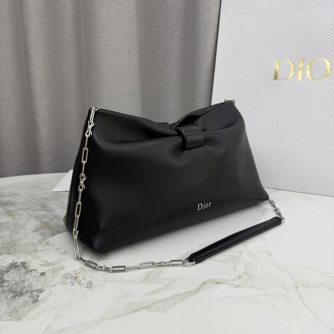 Dior Medium Dior Bow Bag Black Lambskin M0714OUQO_M900