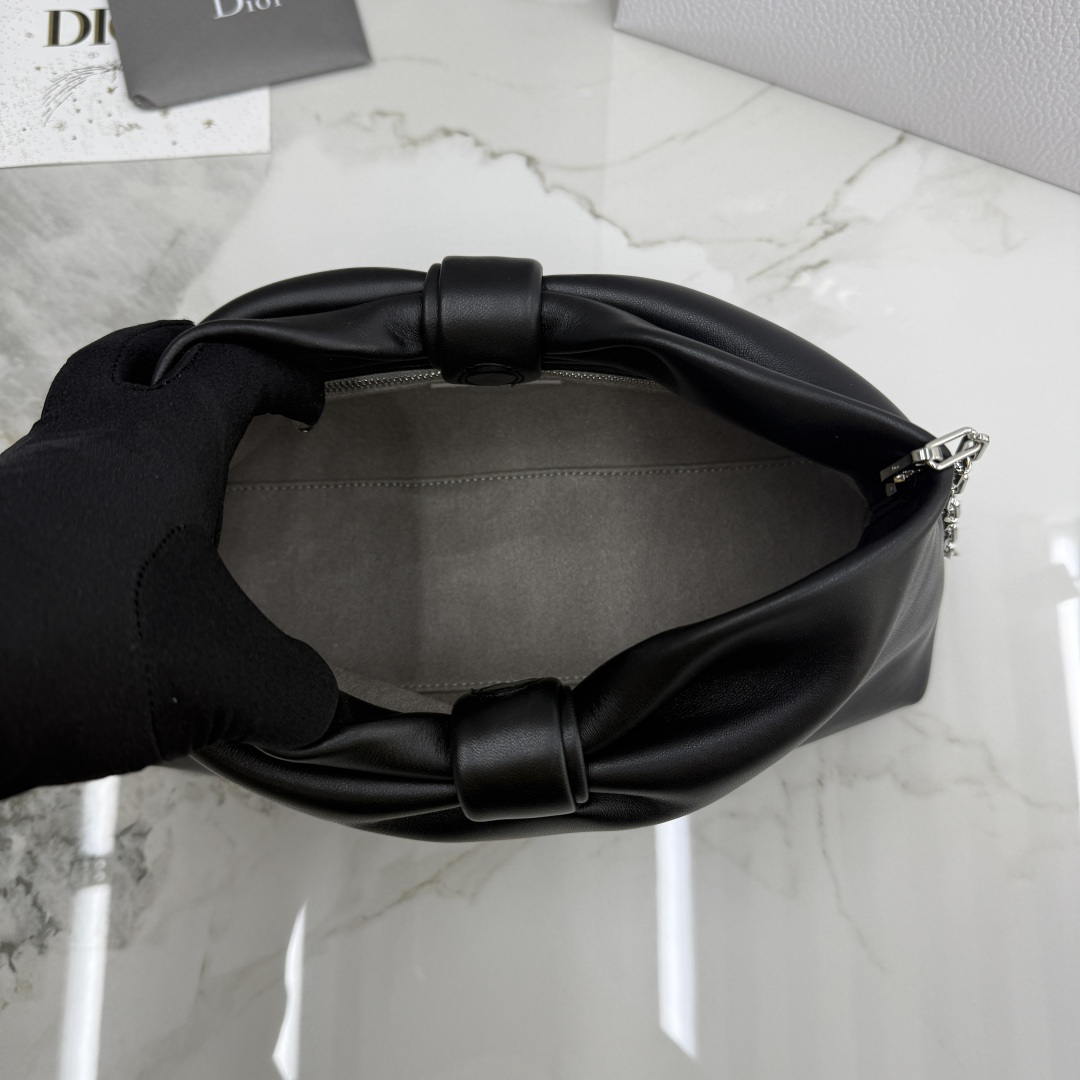 Dior Medium Dior Bow Bag Black Lambskin M0714OUQO_M900