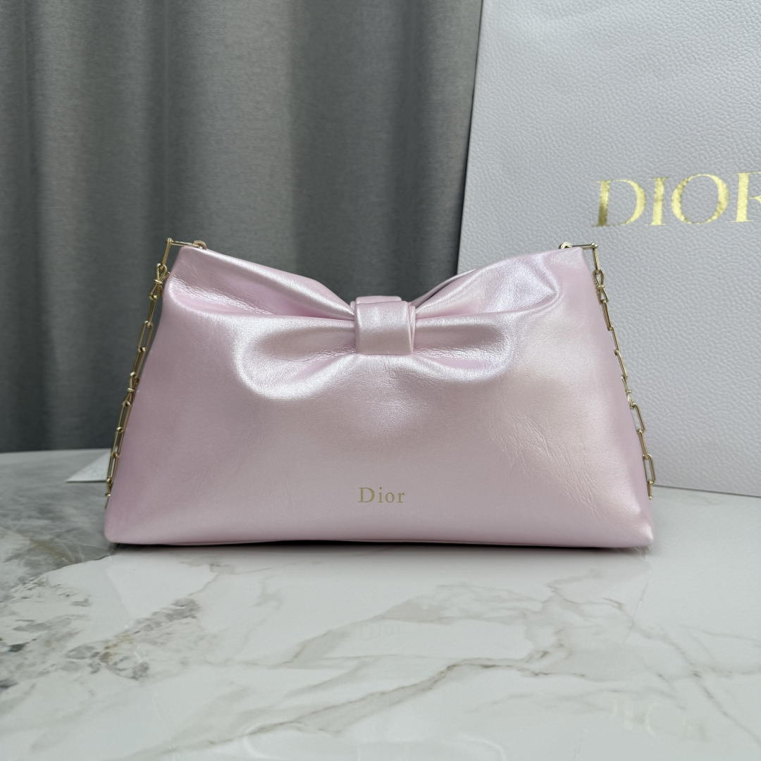 Dior Medium Dior Bow Bag M0714OUQO_M900 iridescent pink Lambskin - Default Title - View 2
