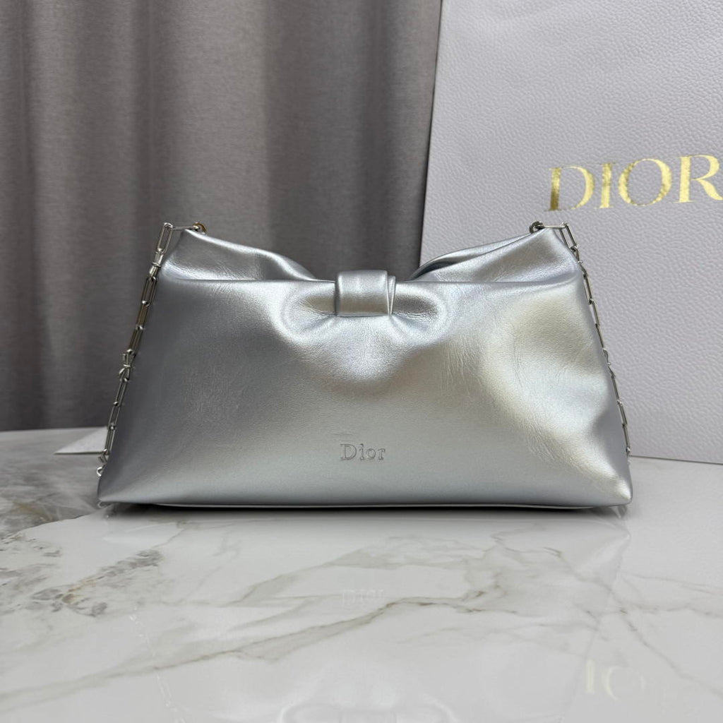 Dior Medium Dior Bow Bag M0714OUQO_M900 Silver Lambskin