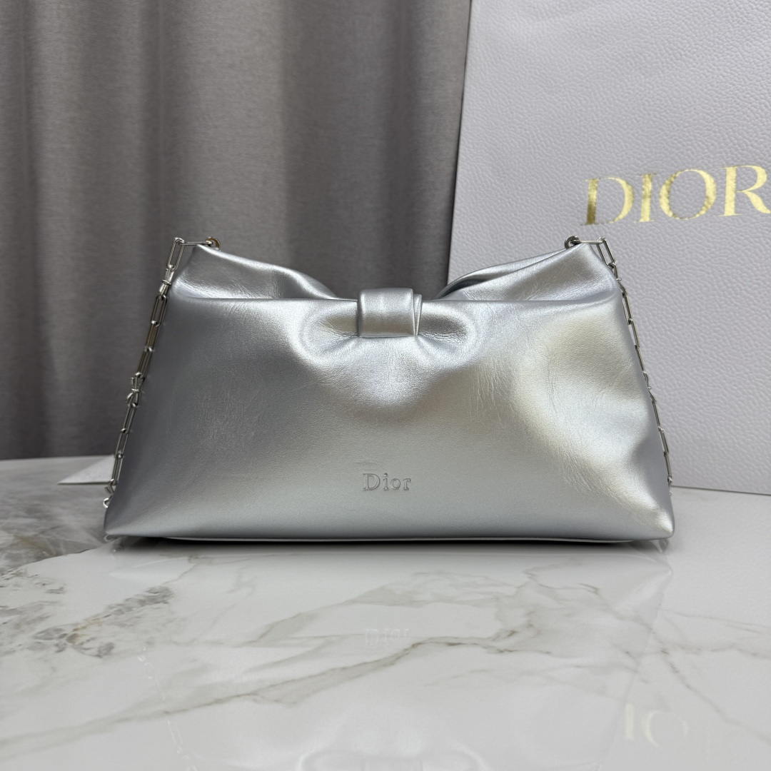 Dior Medium Dior Bow Bag M0714OUQO_M900 Silver Lambskin