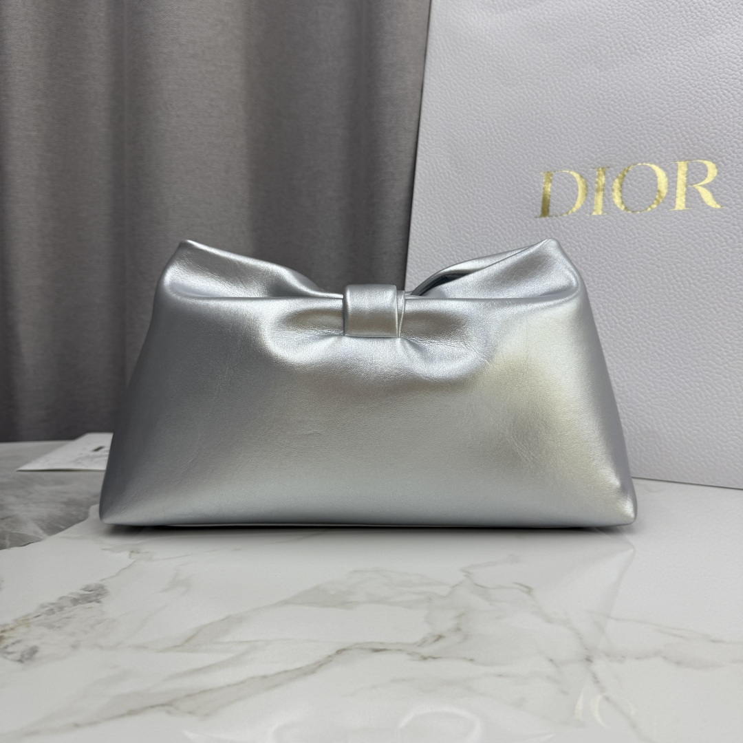Dior Medium Dior Bow Bag M0714OUQO_M900 Silver Lambskin - Default Title - View 4