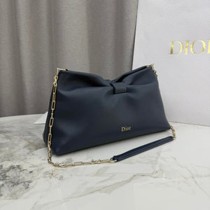 Dior Medium Dior Bow Bag M0714OUQO_M900 Navy Blue Lambskin - Default Title - View 3