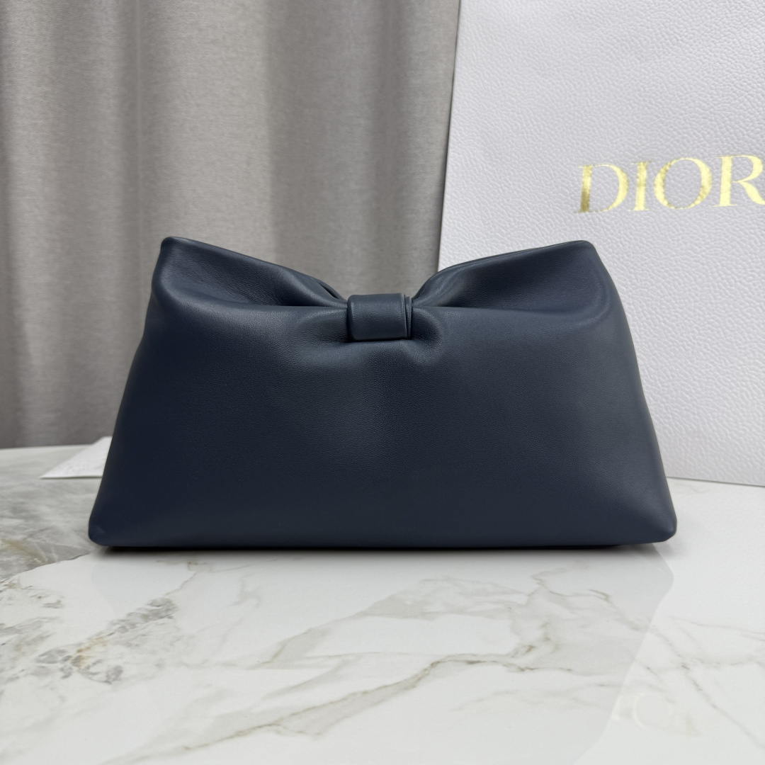 Dior Medium Dior Bow Bag M0714OUQO_M900 Navy Blue Lambskin