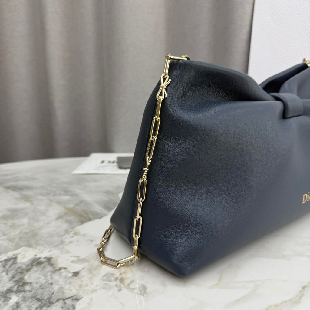 Dior Medium Dior Bow Bag M0714OUQO_M900 Navy Blue Lambskin
