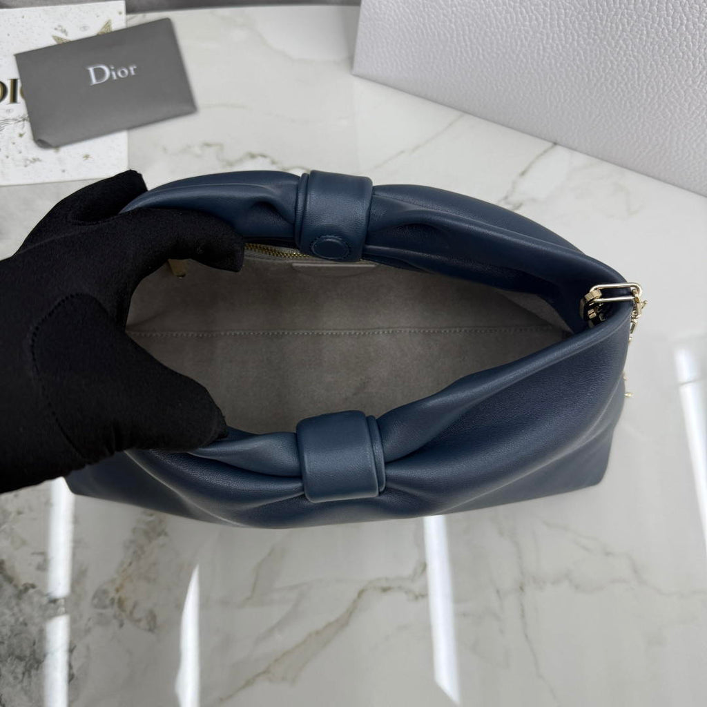 Dior Medium Dior Bow Bag M0714OUQO_M900 Navy Blue Lambskin