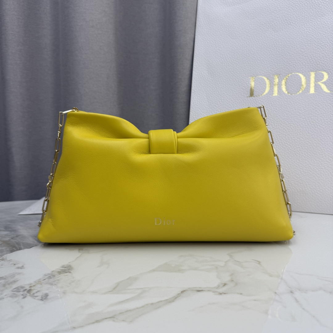 Dior Medium Dior Bow Bag M0714OUQO_M900 Yellow Lambskin - Default Title - View 2