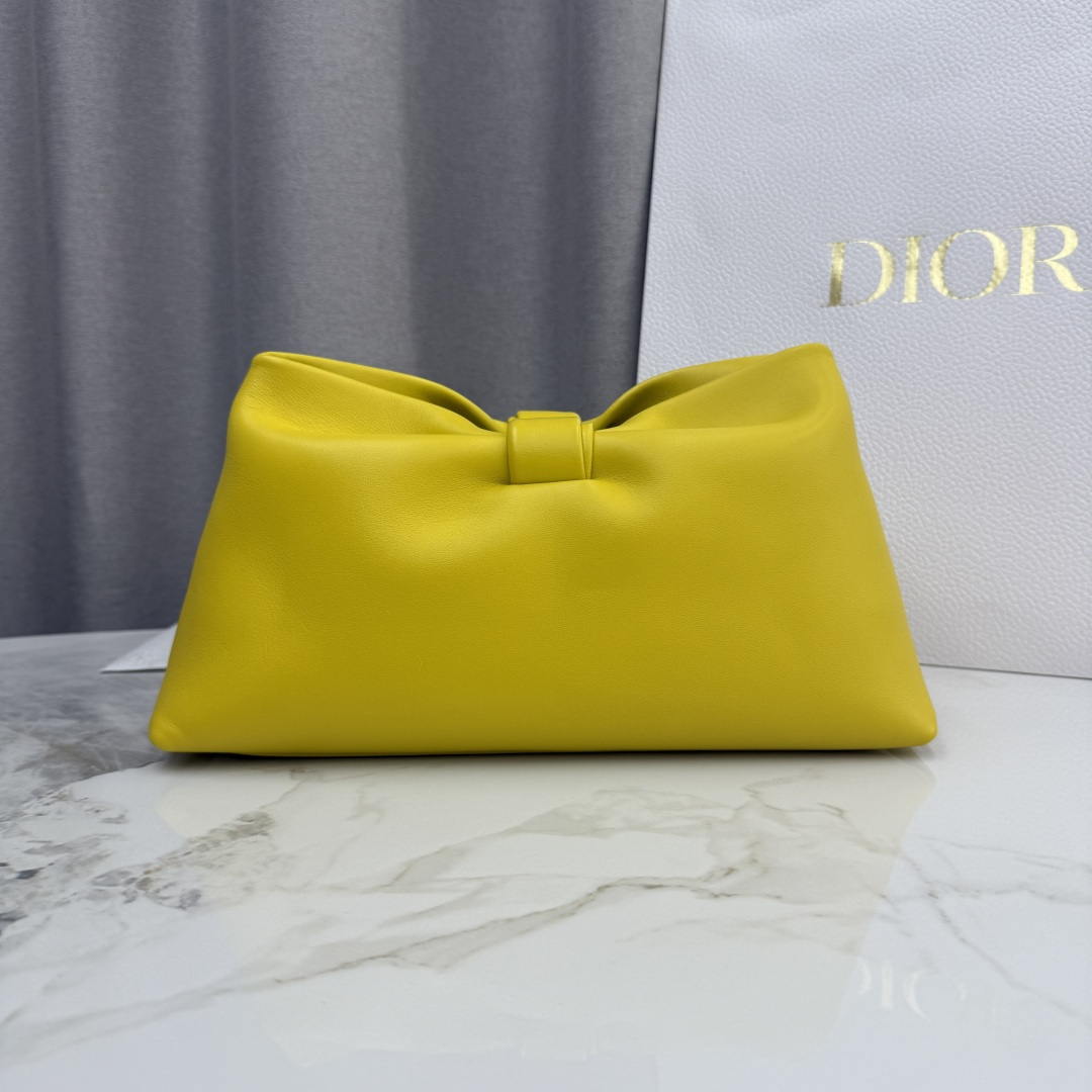 Dior Medium Dior Bow Bag M0714OUQO_M900 Yellow Lambskin
