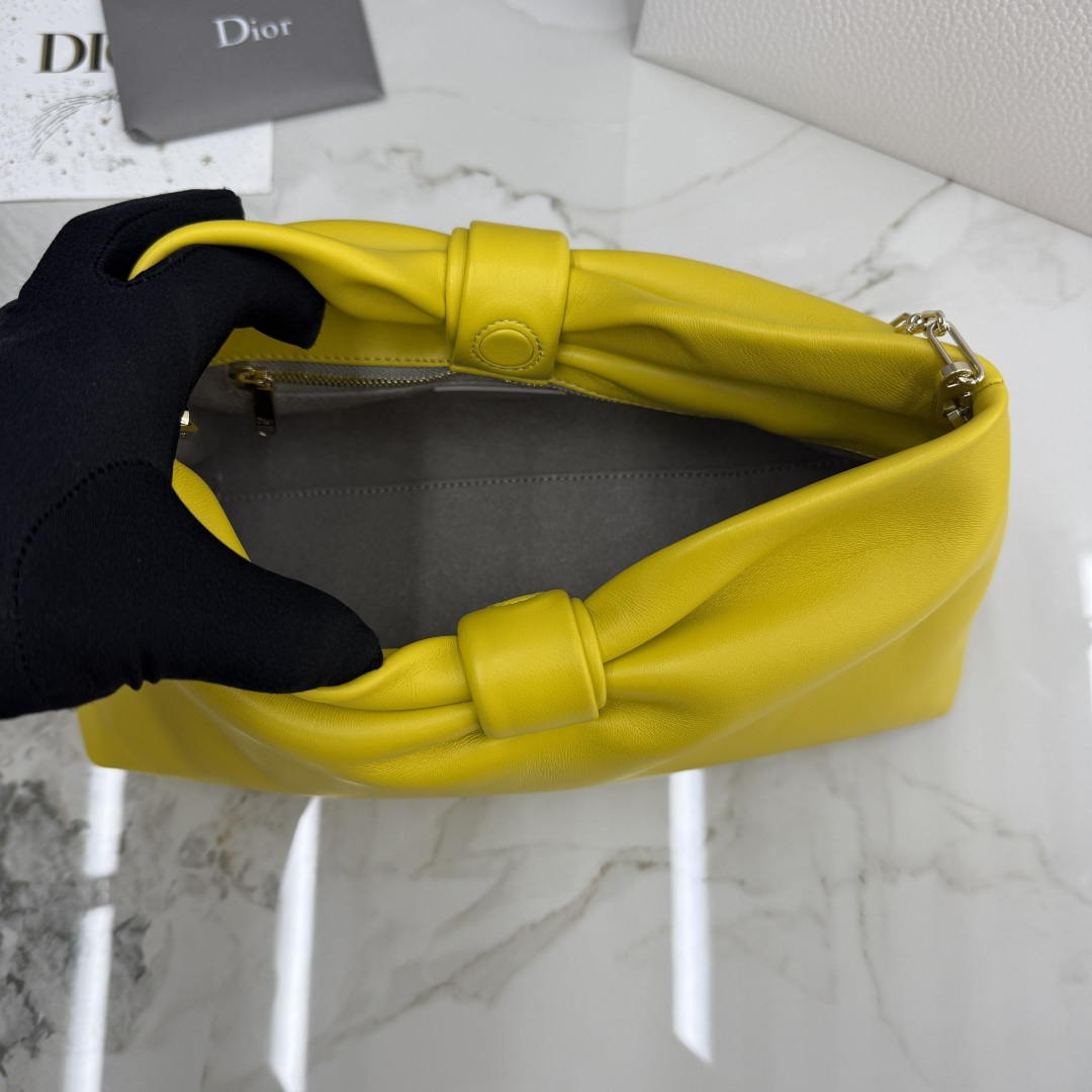 Dior Medium Dior Bow Bag M0714OUQO_M900 Yellow Lambskin