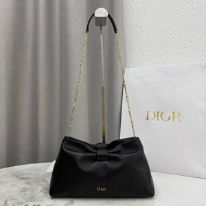Dior Medium Dior Bow Bag Black Lambskin M0714OUQO_M900 Gold - Default Title - View 1