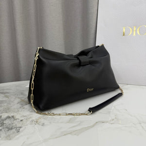 Dior Medium Dior Bow Bag Black Lambskin M0714OUQO_M900 Gold - Default Title - View 3