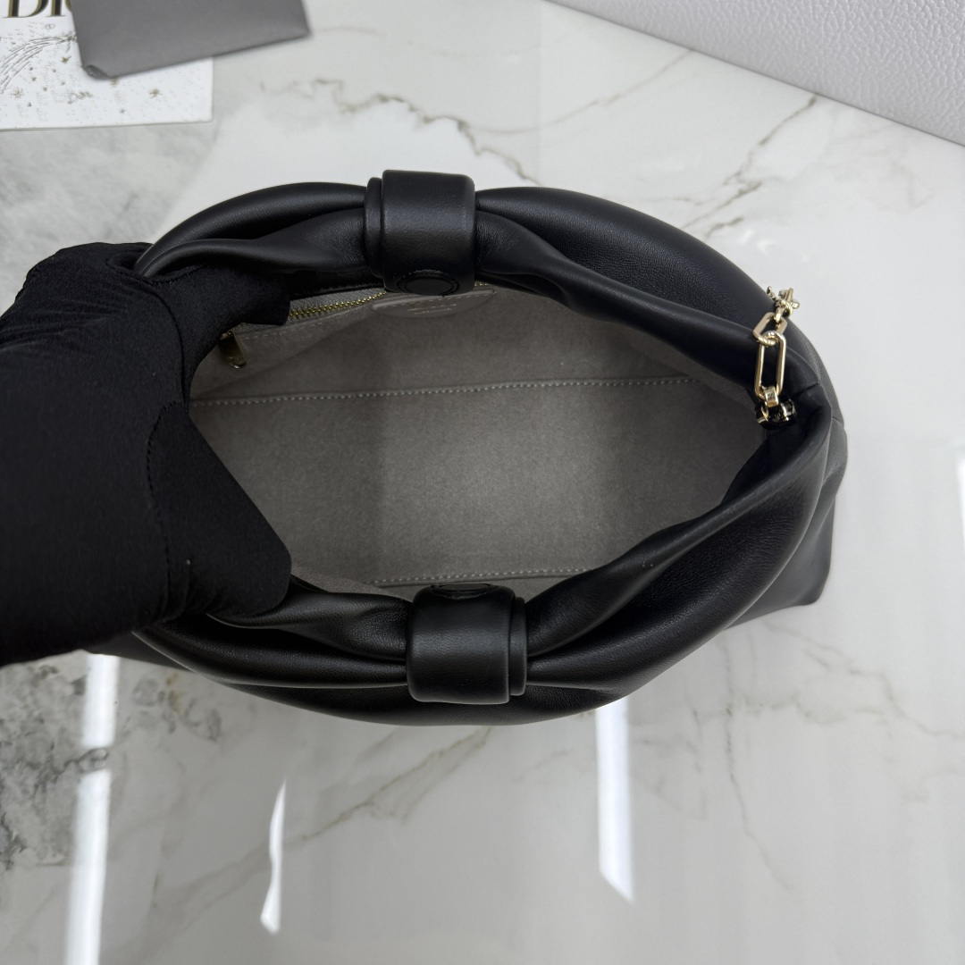 Dior Medium Dior Bow Bag Black Lambskin M0714OUQO_M900 Gold - Default Title - View 8