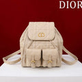 Dior Medium Dior Caro Backpack Apricot Macrocannage Lambskin M6301 - Default Title - View 1