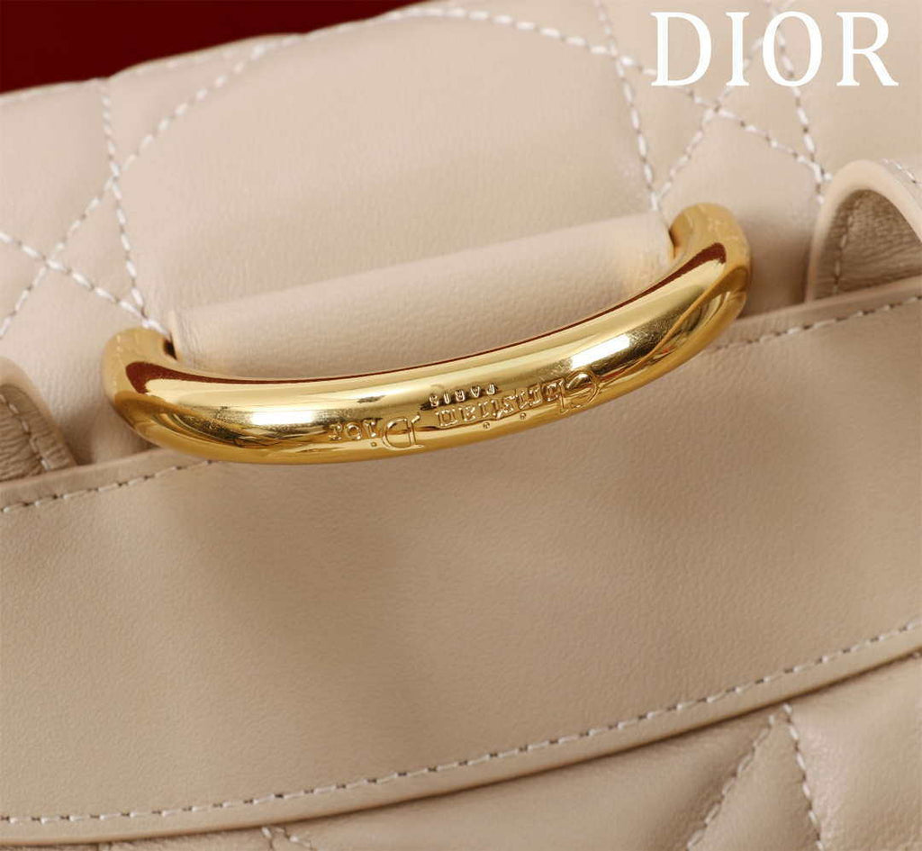 Dior Medium Dior Caro Backpack Apricot Macrocannage Lambskin M6301
