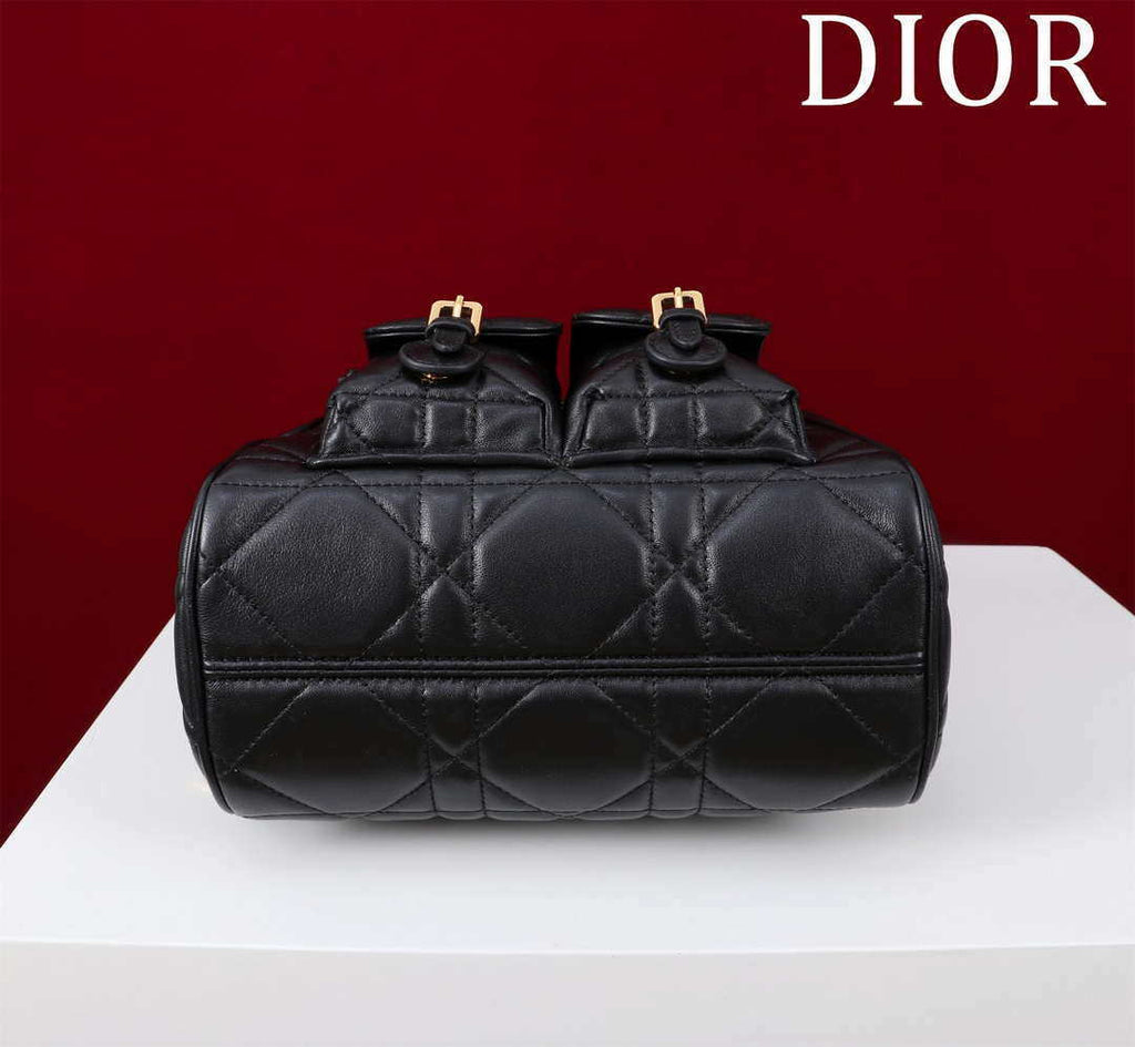 Dior Medium Dior Caro Backpack Black Macrocannage Lambskin M6301