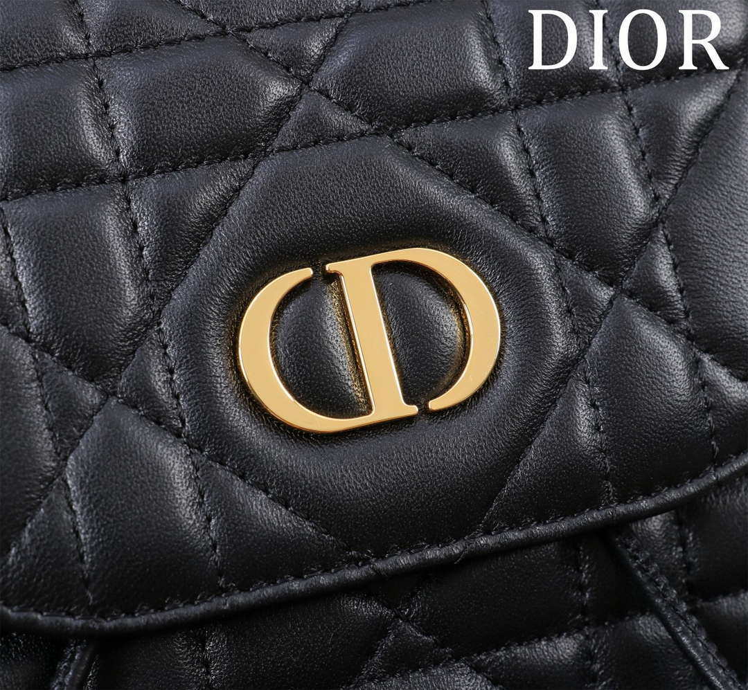 Dior Medium Dior Caro Backpack Black Macrocannage Lambskin M6301