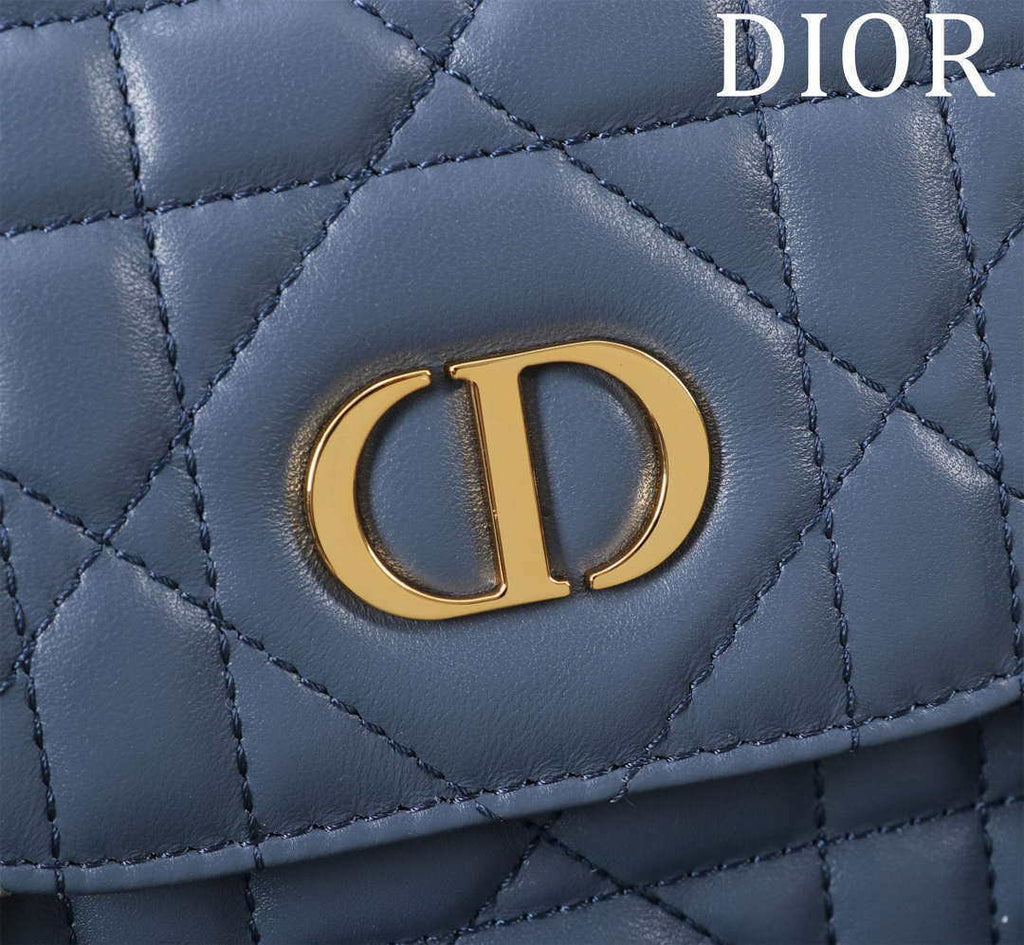 Dior Medium Dior Caro Backpack Navy blue Macrocannage Lambskin M6301