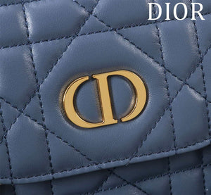 Dior Medium Dior Caro Backpack Navy blue Macrocannage Lambskin M6301 - Default Title - View 7