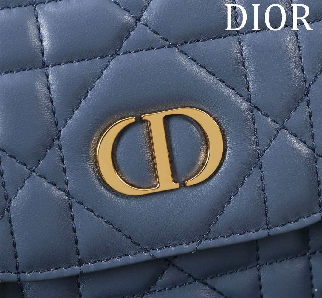 Dior Medium Dior Caro Backpack Navy blue Macrocannage Lambskin M6301