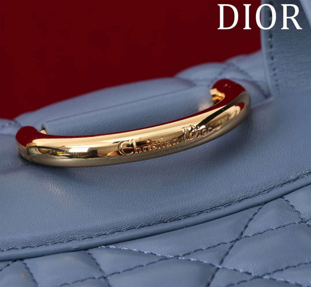 Dior Medium Dior Caro Backpack Navy blue Macrocannage Lambskin M6301
