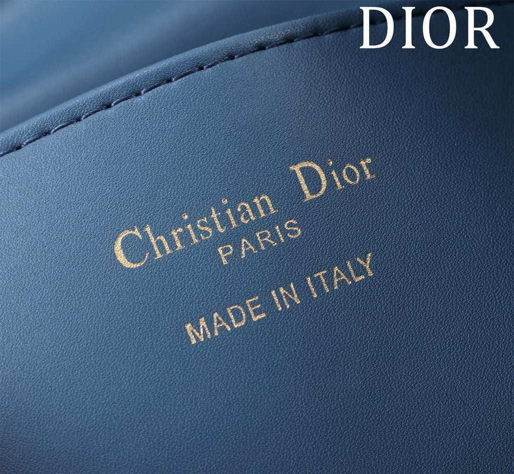 Dior Medium Dior Caro Backpack Navy blue Macrocannage Lambskin M6301
