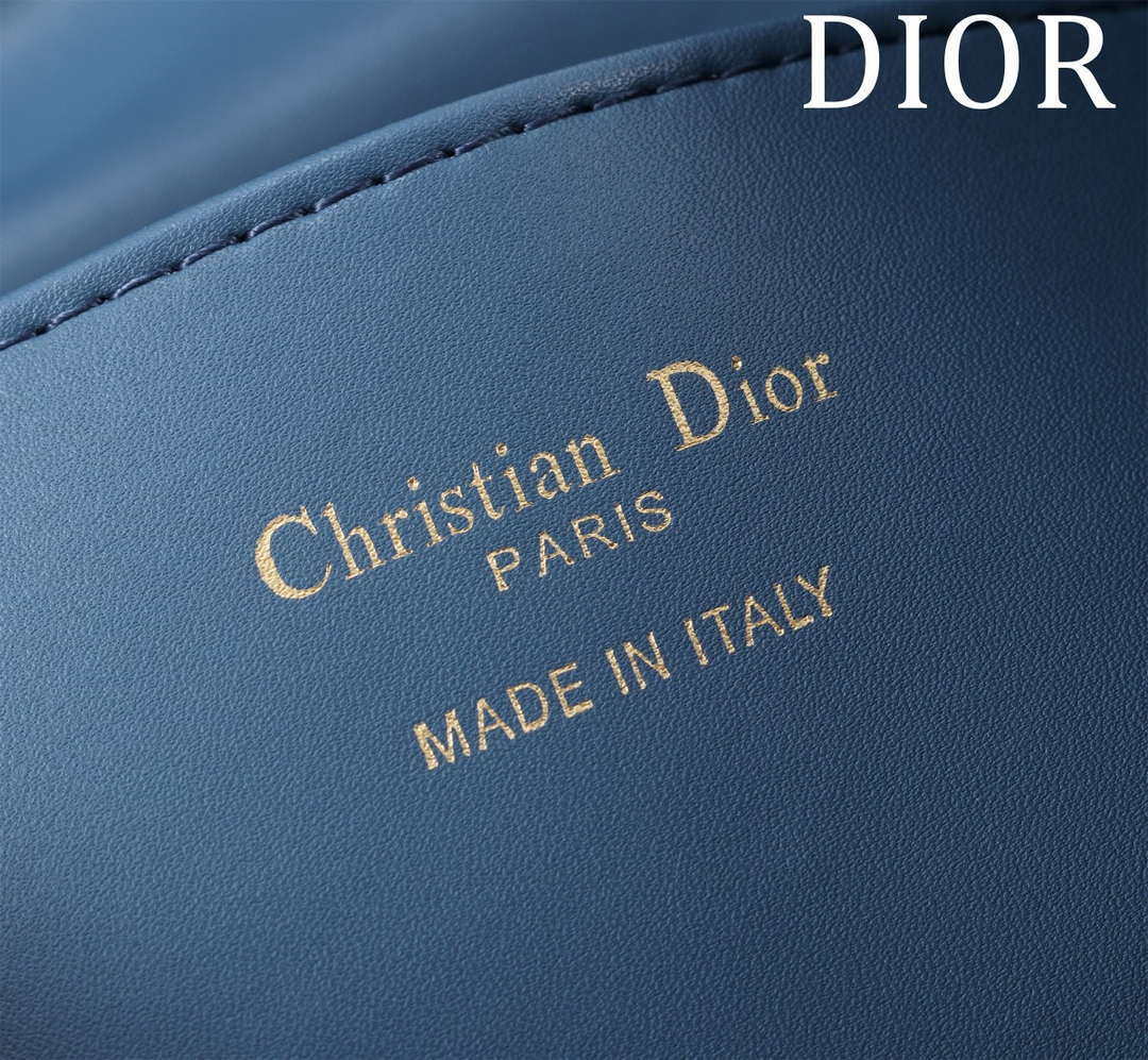 Dior Medium Dior Caro Backpack Navy blue Macrocannage Lambskin M6301 - Default Title - View 9