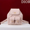 Dior Medium Dior Caro Backpack Pink Macrocannage Lambskin M6301 - Default Title - View 1