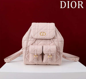 Dior Medium Dior Caro Backpack Pink Macrocannage Lambskin M6301 - Default Title - View 1