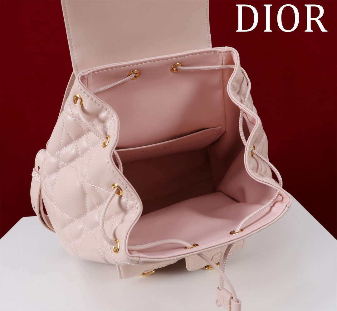 Dior Medium Dior Caro Backpack Pink Macrocannage Lambskin M6301