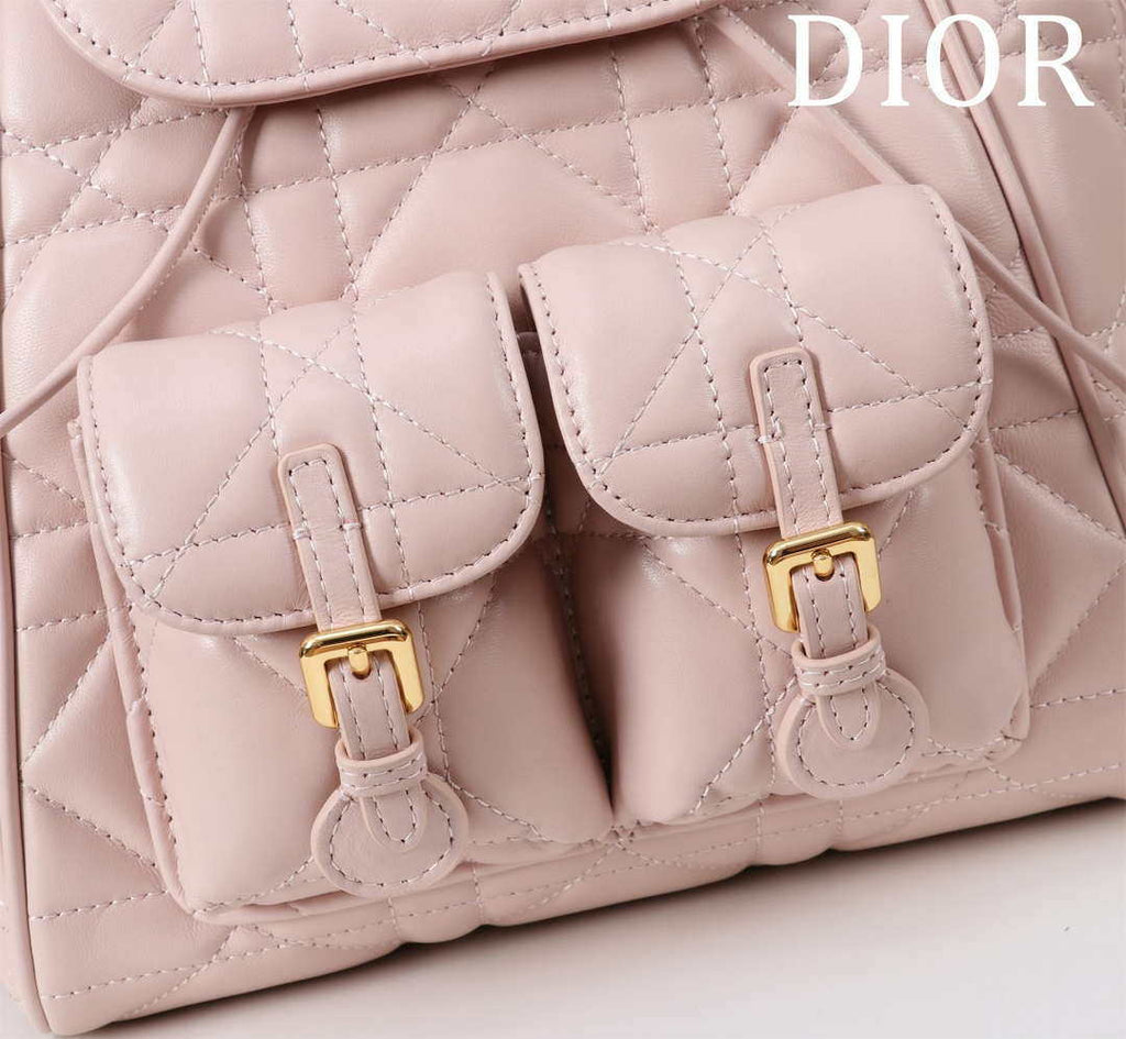 Dior Medium Dior Caro Backpack Pink Macrocannage Lambskin M6301