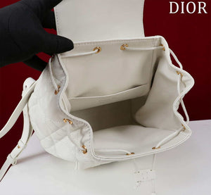 Dior Medium Dior Caro Backpack White Macrocannage Lambskin M6301 - Default Title - View 5
