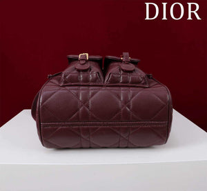 Dior Medium Dior Caro Backpack Wine Red Macrocannage Lambskin M6301 - Default Title - View 4