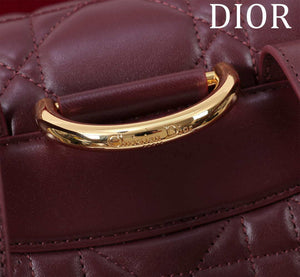 Dior Medium Dior Caro Backpack Wine Red Macrocannage Lambskin M6301 - Default Title - View 6