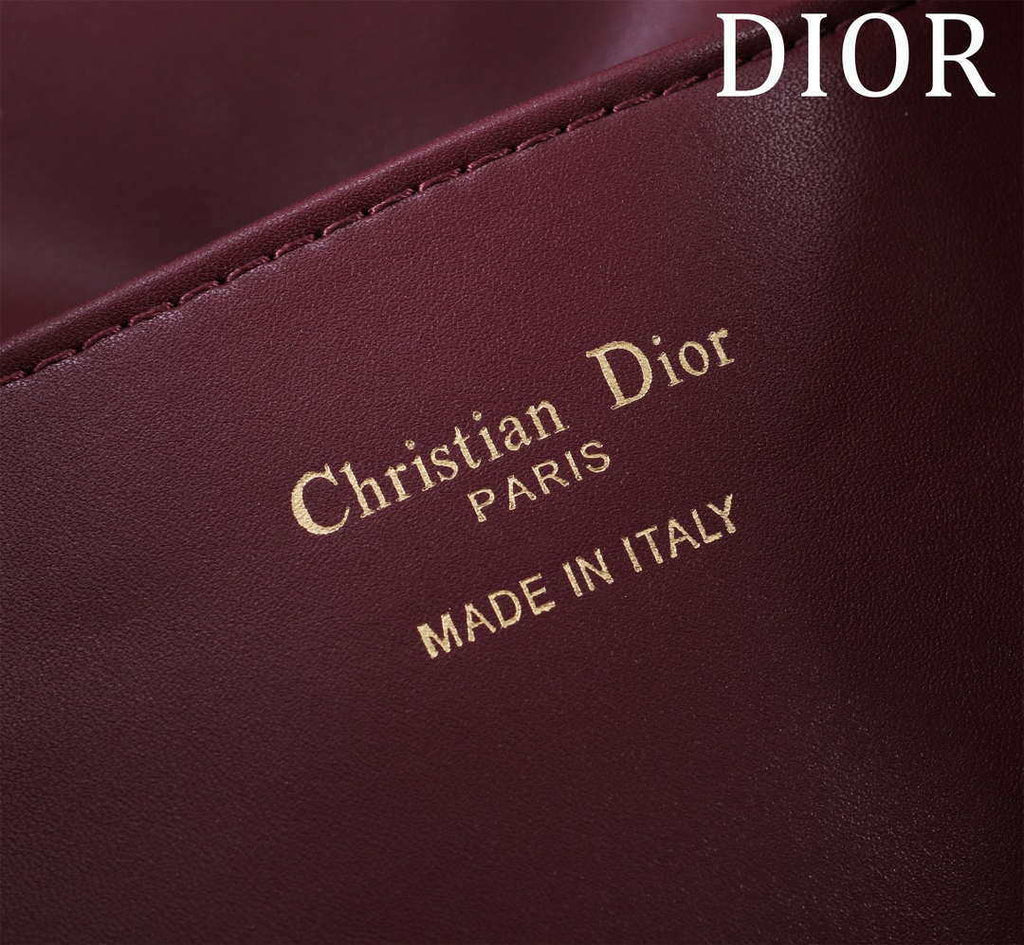 Dior Medium Dior Caro Backpack Wine Red Macrocannage Lambskin M6301