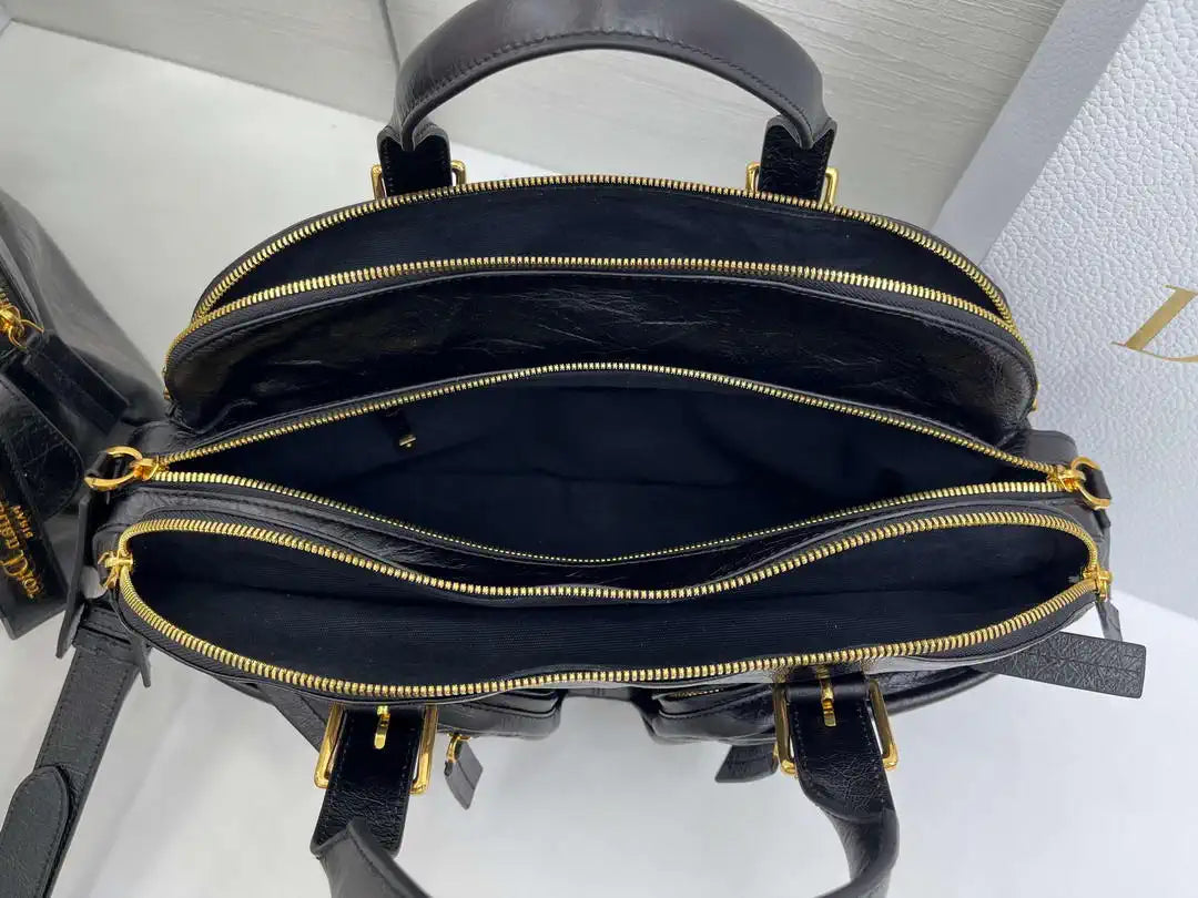 Dior Medium Grand Tour Bowling Bag 36cm Black
