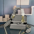 Dior Medium Lady D-Life Bag M0565 Butterfly Embroidery Black and White - Default Title - View 1