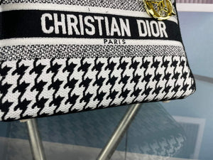 Dior Medium Lady D-Life Bag M0565 Butterfly Embroidery Black and White - Default Title - View 6