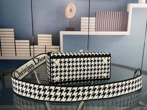 Dior Medium Lady D-Life Bag M0565 Butterfly Embroidery Black and White - Default Title - View 7