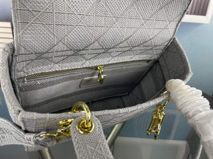 Dior Medium Lady D-Life Bag M0565 Cannage Embroidery Grey - Default Title - View 7