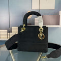 Dior M0565 Medium Lady D-Life Bag Cannage Embroidery Black - Default Title - View 1
