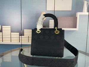 Dior M0565 Medium Lady D-Life Bag Cannage Embroidery Black - Default Title - View 3